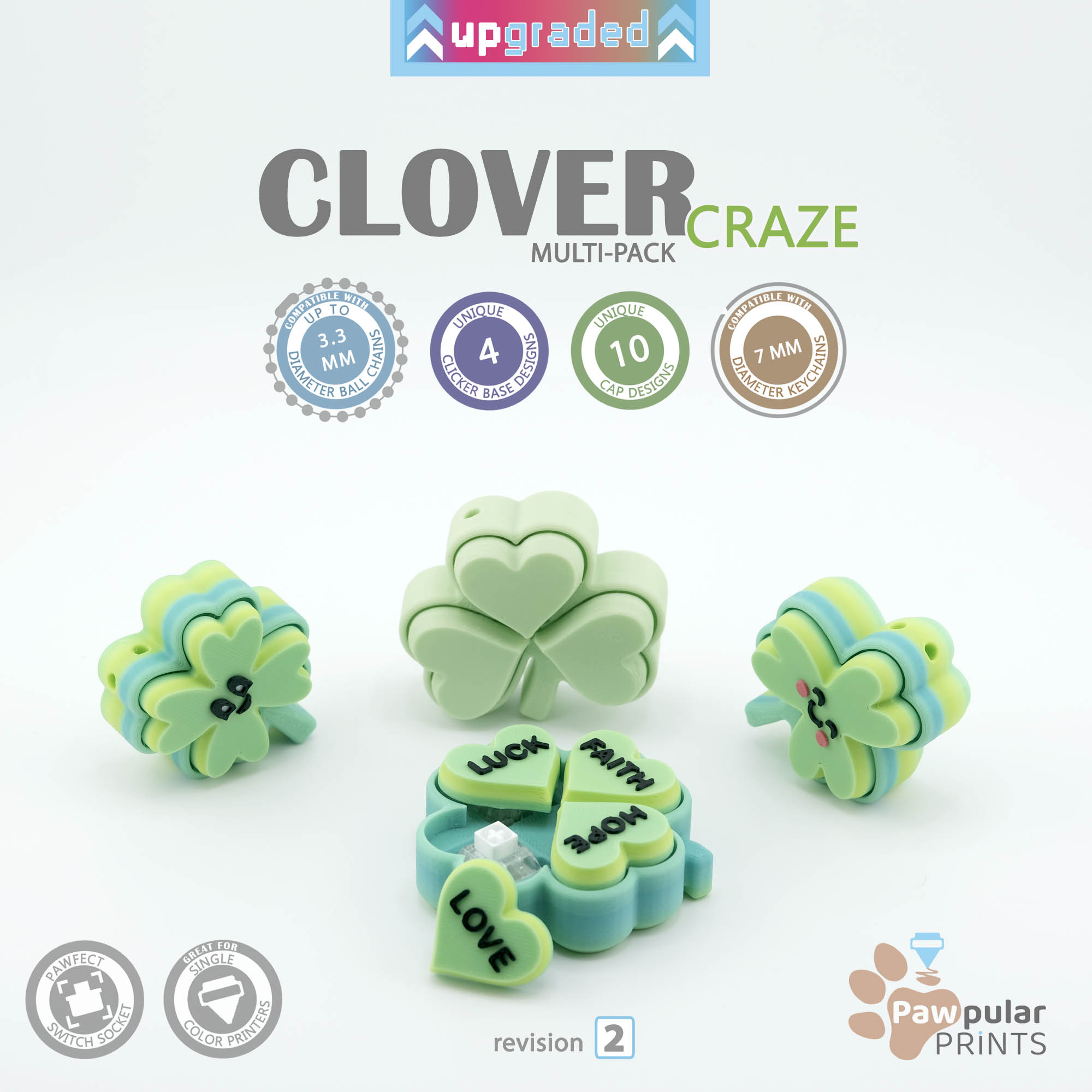 Shamrock Clickers Multi-Pack - Fidget Keychain [Private Use Only]
